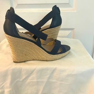 Charles by Charles David blue cross stretch platform wedges. Very little wear.
